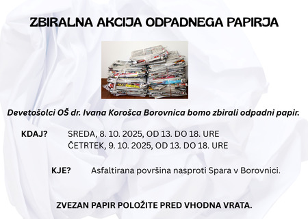 ZBIRALNA AKCIJA ODPADNEGA PAPIRJA